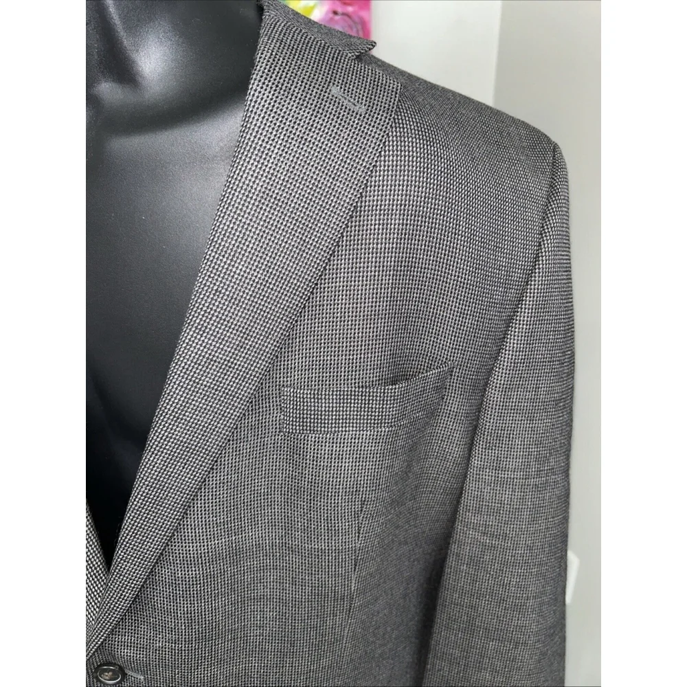 Lauren Ralph Lauren 46 R Charcoal Wool Two Button Jacket Vented FLAWED